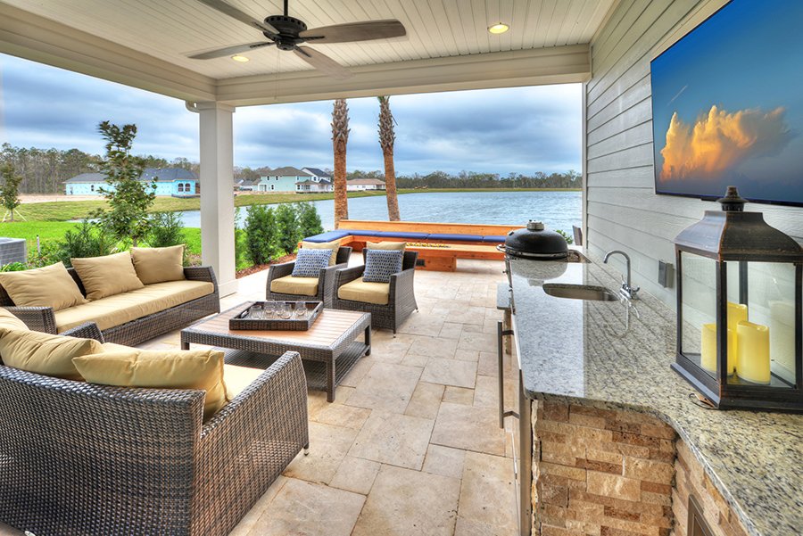 Shopping Nocatee? Meet Our Monroe Farmhouse in Liberty Cove - monroe 619vistalakecircle noc lanai large The Monroe from ICI Homes